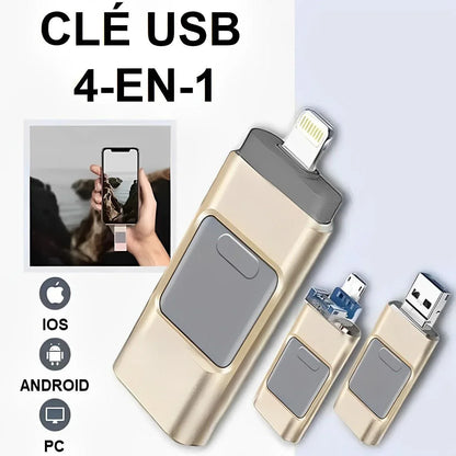 Clé USB 4-en-1 – iPhone, Android, iPad, PC - Holo Show