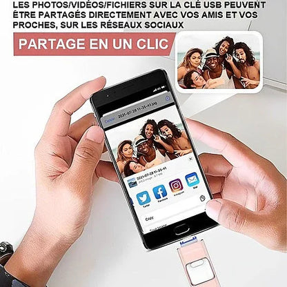 Clé USB 4-en-1 – iPhone, Android, iPad, PC - Holo Show