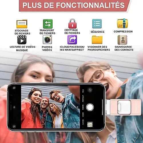 Clé USB 4-en-1 – iPhone, Android, iPad, PC - Holo Show